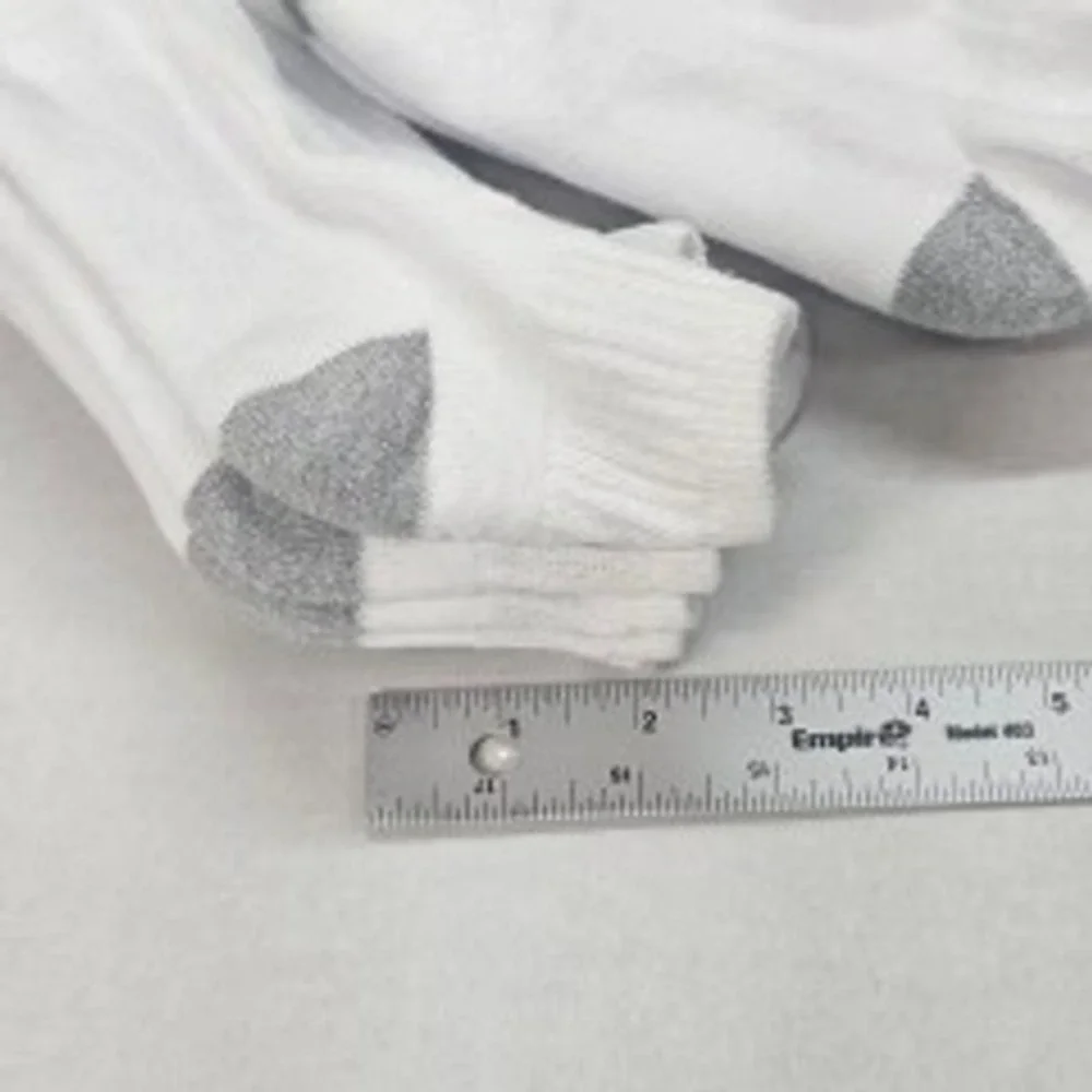 Kids White Ankle Socks with Grey Toe and Heel Pack of 10 Shoe‎ Size 4-9